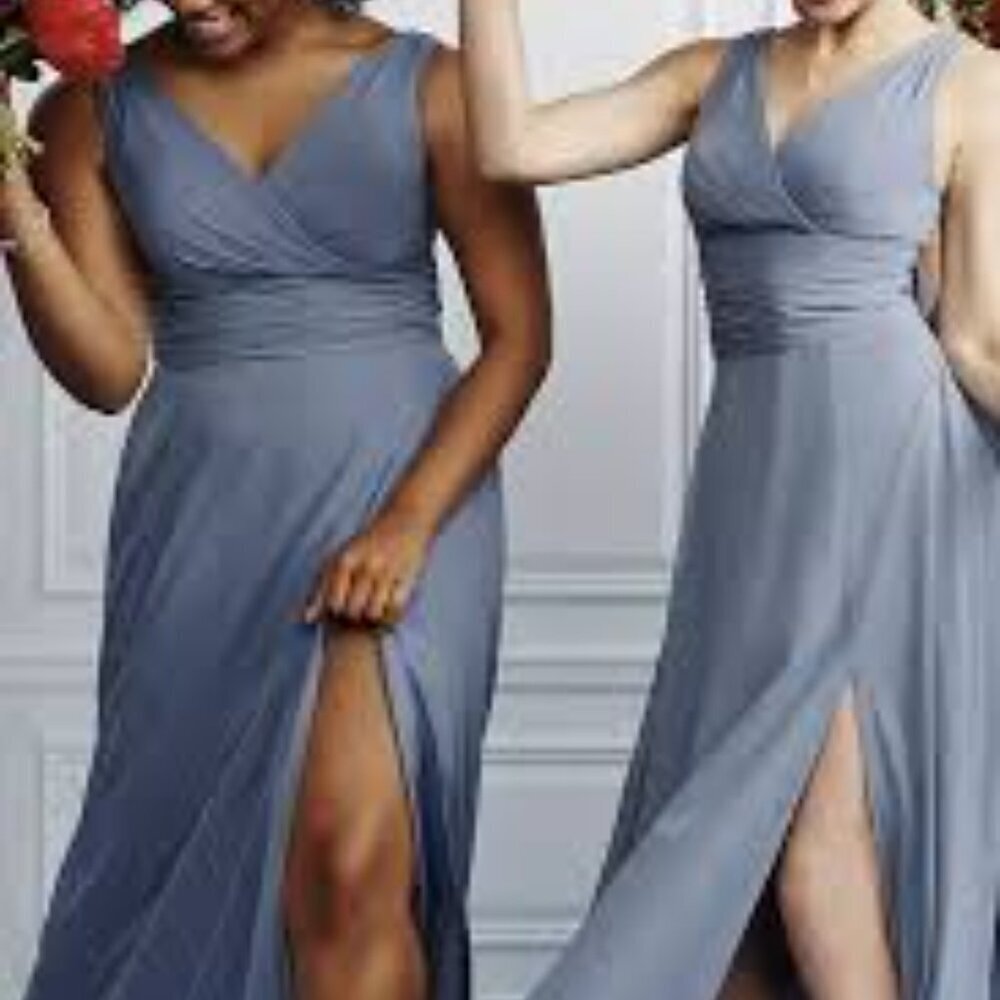 NWT David's Bridal Elegant Gray Maxi Dress Size 14